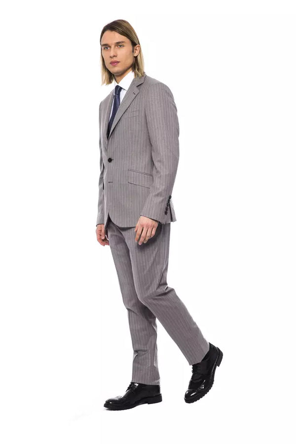 Billionaire Italian Couture Gray Wool Men Suit