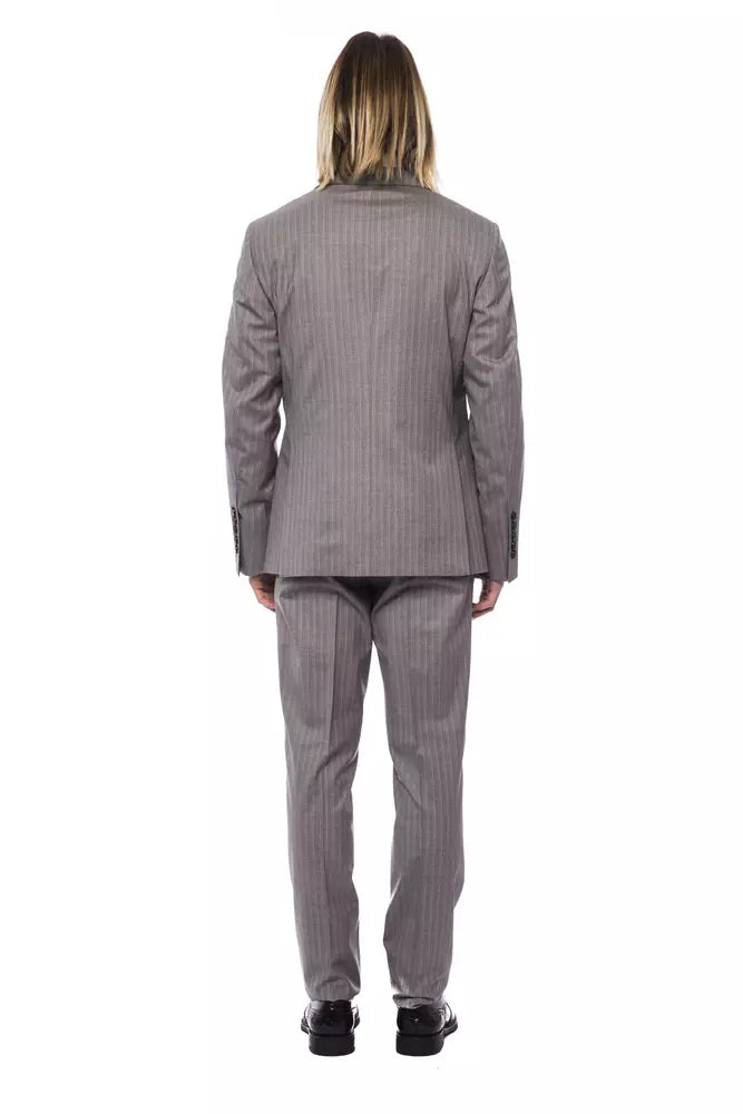 Billionaire Italian Couture Gray Wool Men Suit