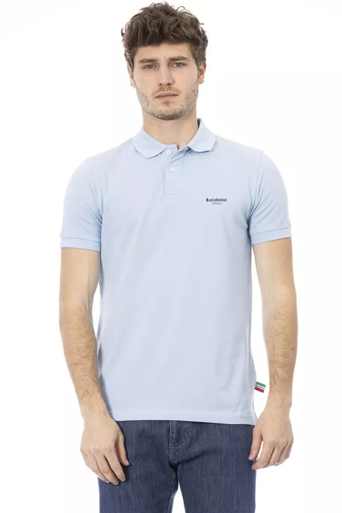 Baldinini Trend Light Blue Cotton Men Polo