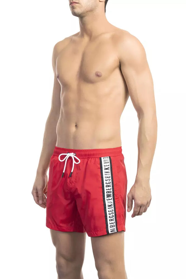 Bikkembergs Red Polyamide Men Swim Short