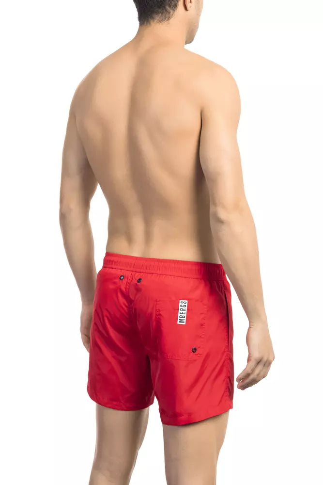 Bikkembergs Red Polyamide Men Swim Short