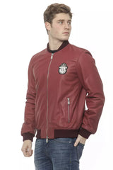 Billionaire Italian Couture Burgundy Leather Men Jacket