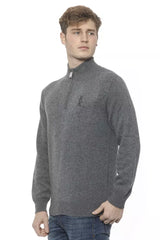 Billionaire Italian Couture Gray Cashmere Men Cardigan