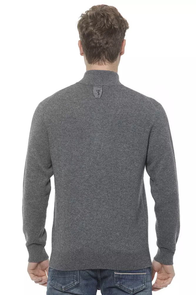 Billionaire Italian Couture Gray Cashmere Men Cardigan