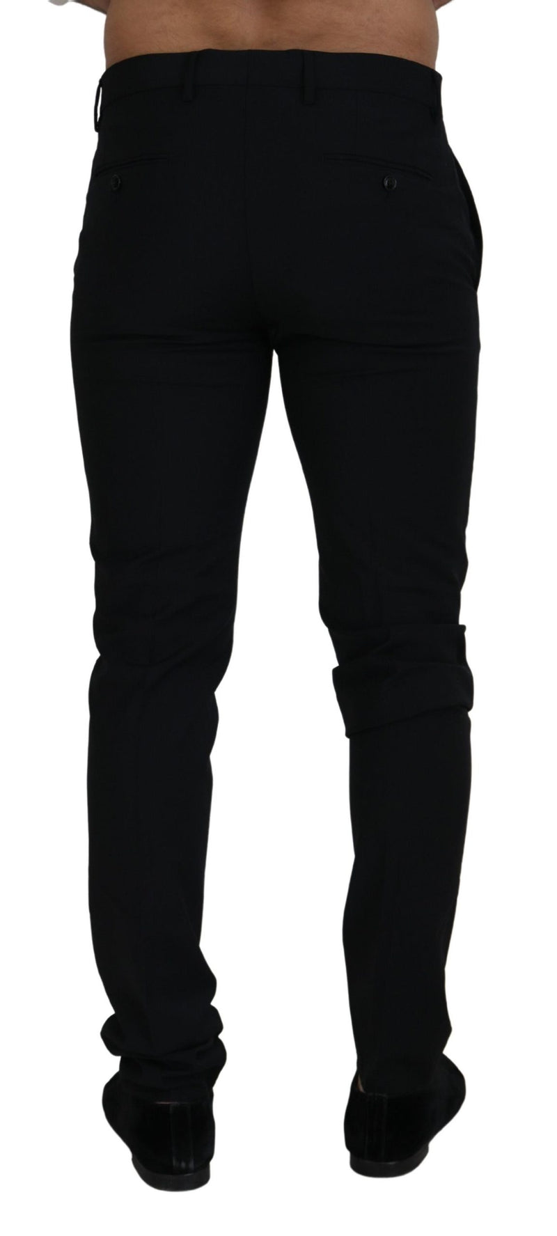 Dolce & Gabbana Sleek Black Wool Blend Trousers