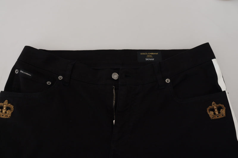 Dolce & Gabbana Elegant Black Cotton Blend Denim Pants