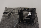 Dolce & Gabbana Elegant Gray Washed Denim Pants