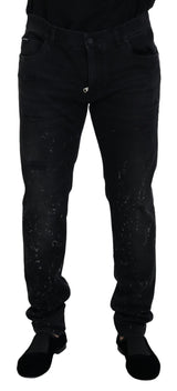 Dolce & Gabbana Chic Black Washed Denim Pants