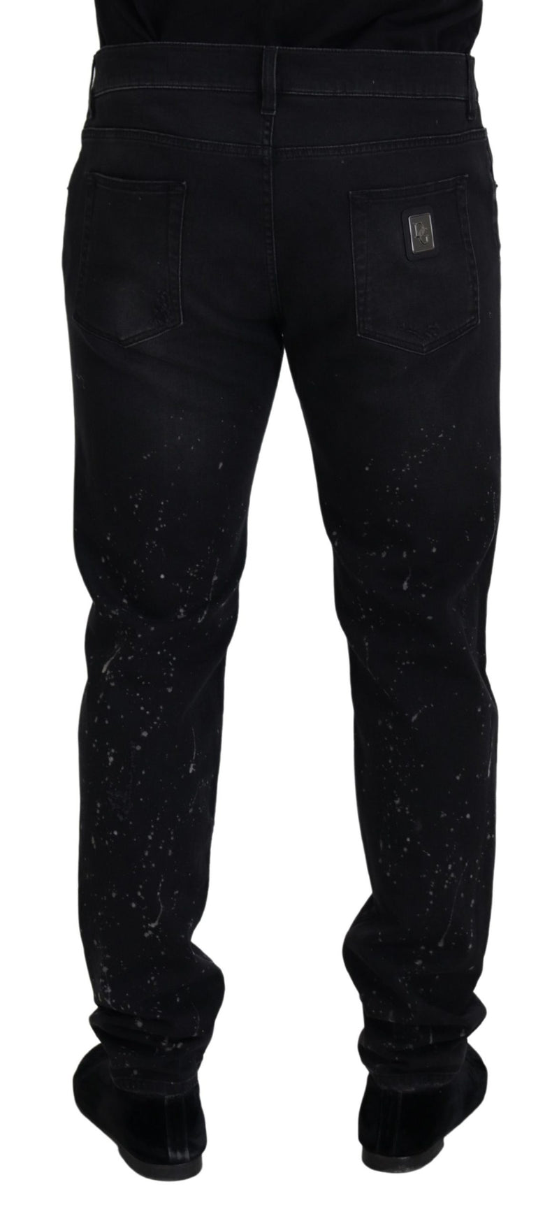 Dolce & Gabbana Chic Black Washed Denim Pants