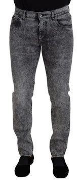 Dolce & Gabbana Elegant Gray Washed Denim Pants