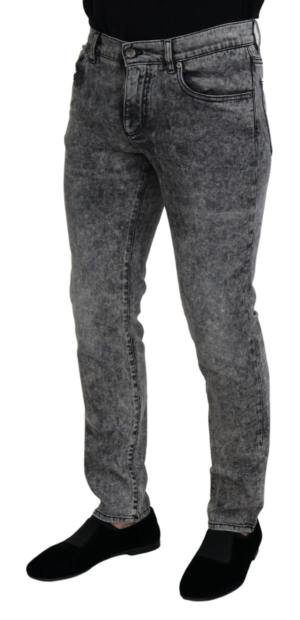 Dolce & Gabbana Elegant Gray Washed Denim Pants