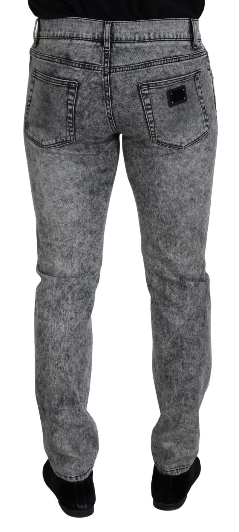 Dolce & Gabbana Elegant Gray Washed Denim Pants