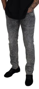 Dolce & Gabbana Elegant Gray Washed Denim Pants