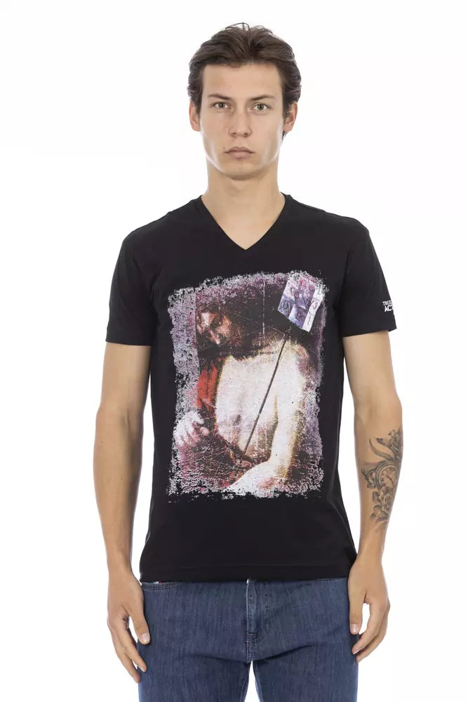 Trussardi Action Black Cotton Men T-Shirt