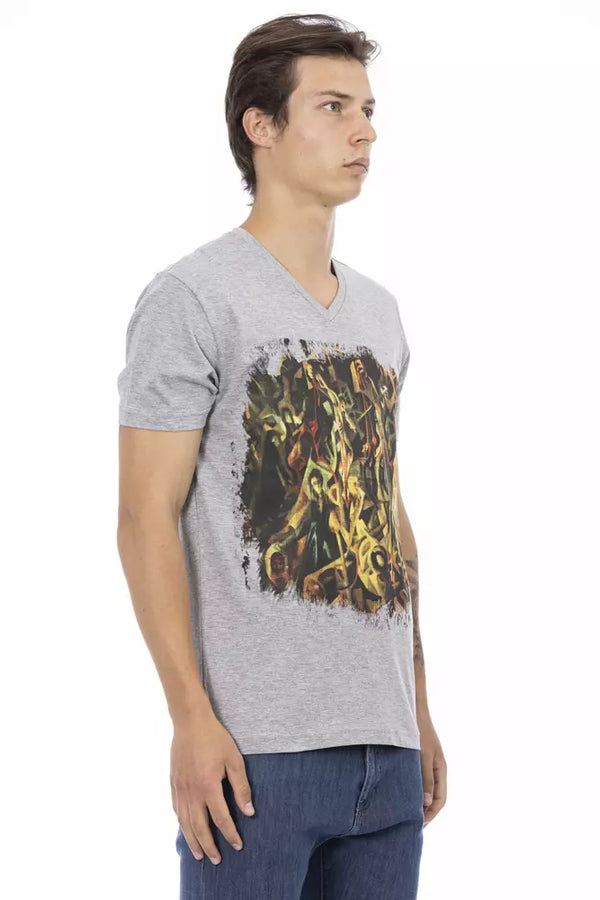 Trussardi Action Gray Cotton Men T-Shirt