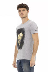 Trussardi Action Gray Cotton Men T-Shirt