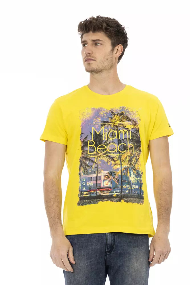 Trussardi Action Yellow Cotton Men T-Shirt