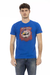 Trussardi Action Blue Cotton Men T-Shirt