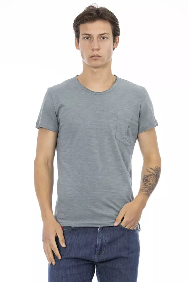 Trussardi Action Gray Cotton Men T-Shirt