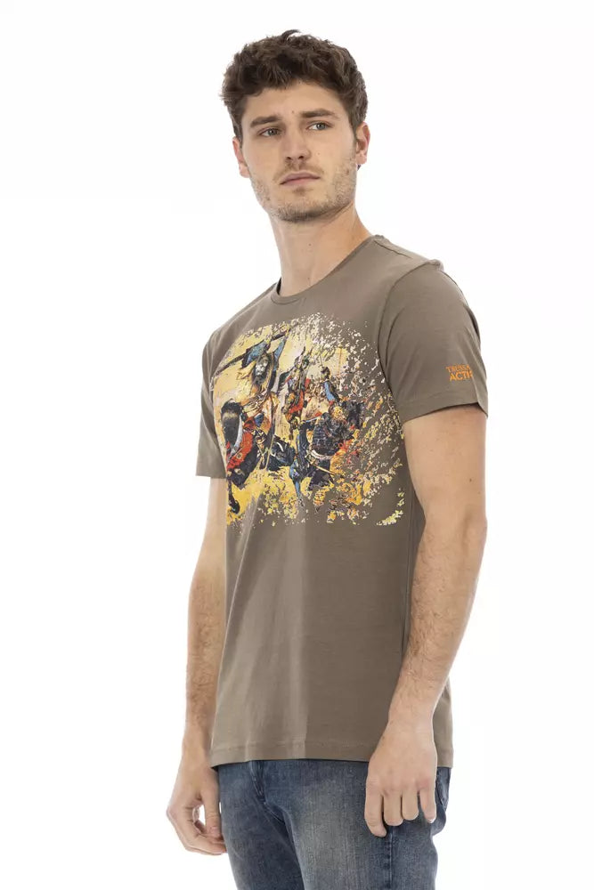 Trussardi Action Brown Cotton Men T-Shirt