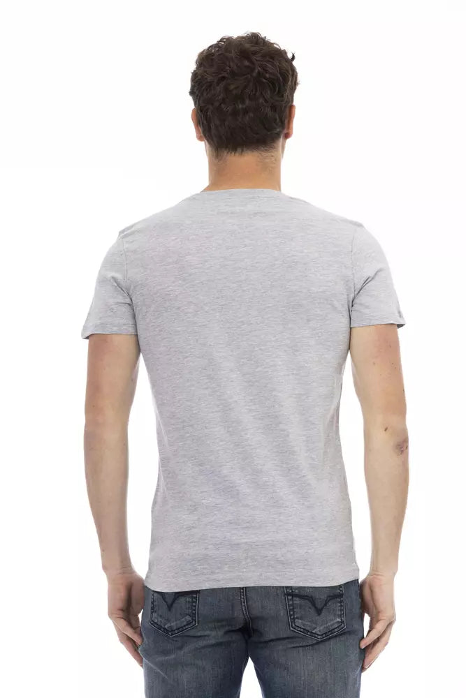 Trussardi Action Gray Cotton Men T-Shirt