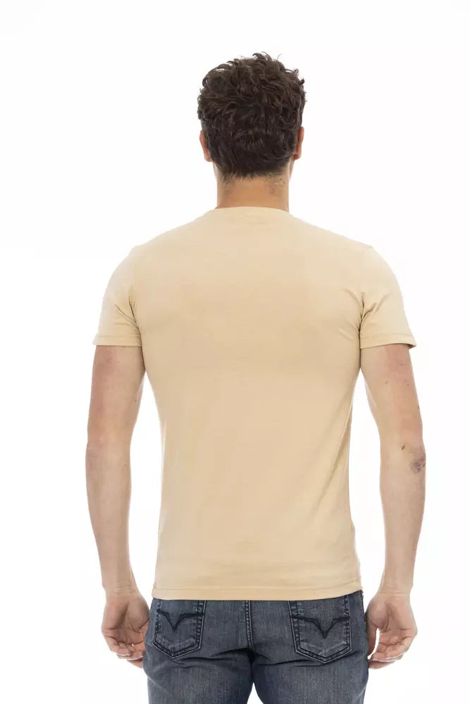 Trussardi Action Beige Cotton Men T-Shirt