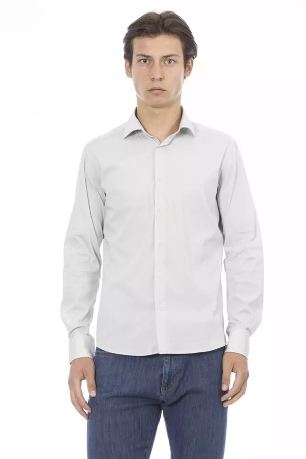 Baldinini Trend Gray Cotton Men Shirt