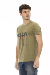 Trussardi Action Green Cotton Men T-Shirt