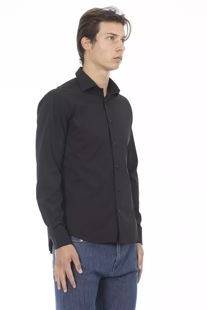 Baldinini Trend Black Cotton Men Shirt