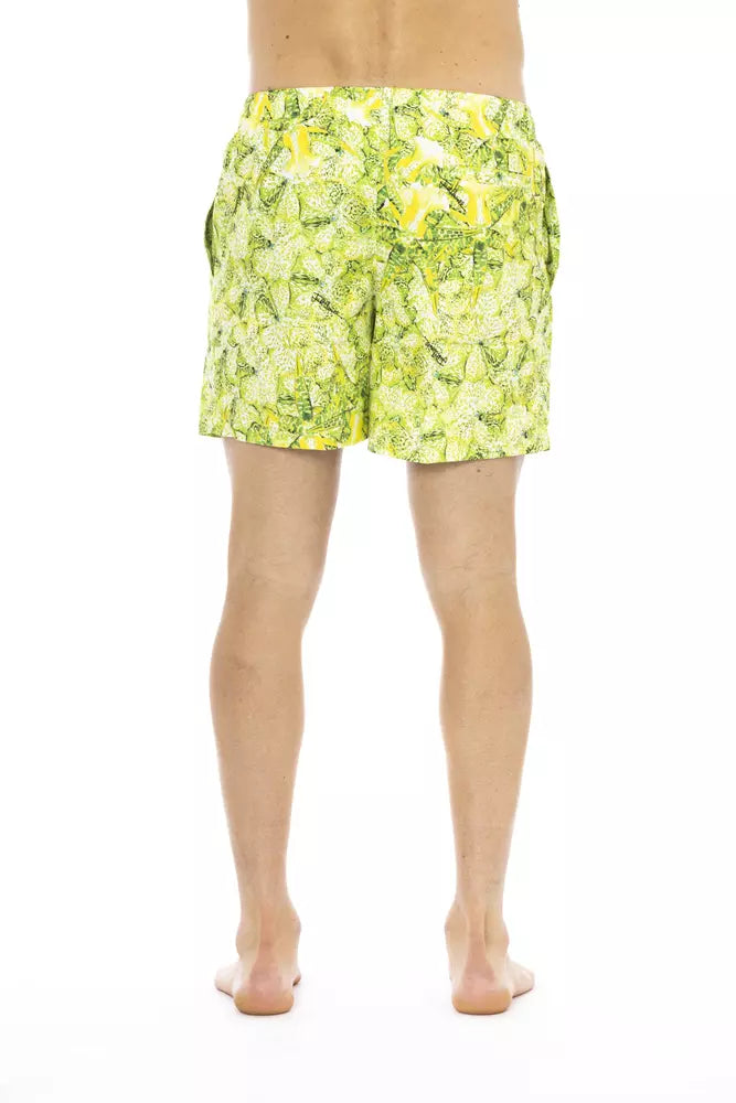 Just Cavalli Green Polyester Men's Swimwear Shorts