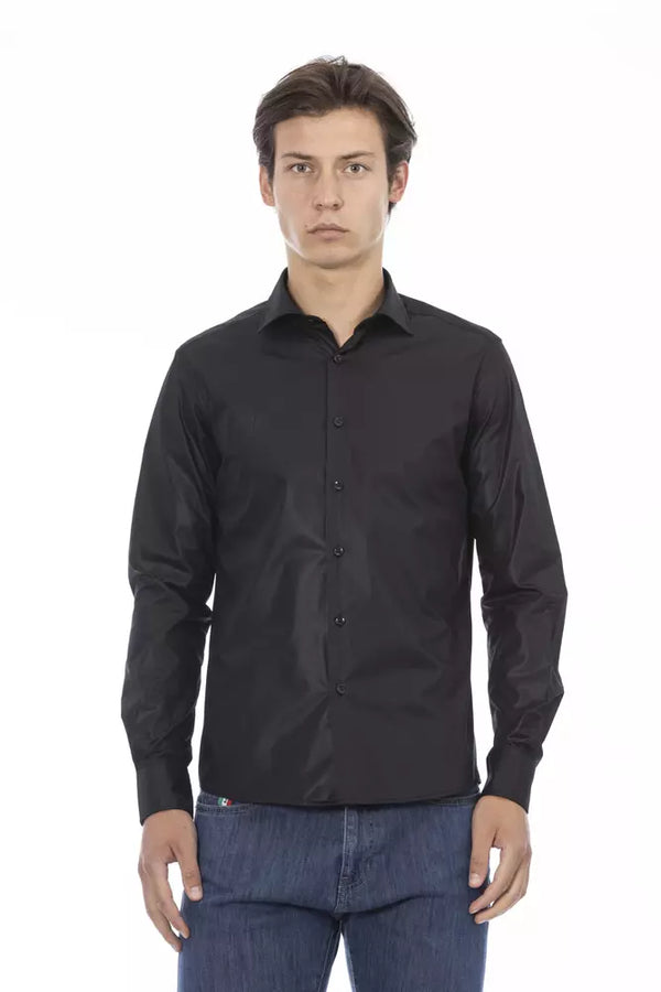 Baldinini Trend Black Polyester Men Shirt