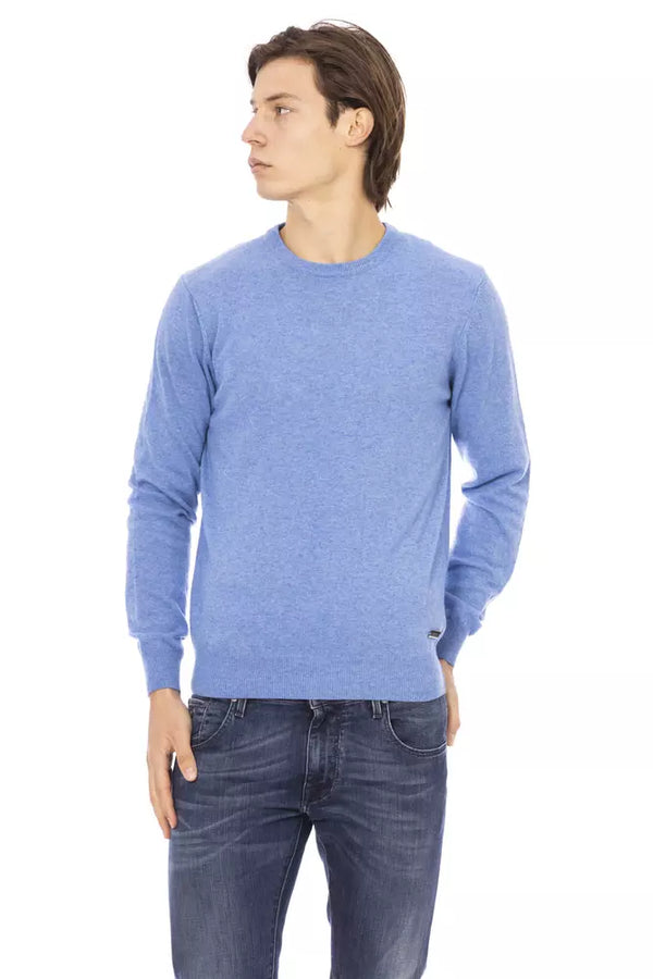 Baldinini Trend Light Blue Wool Men Sweater