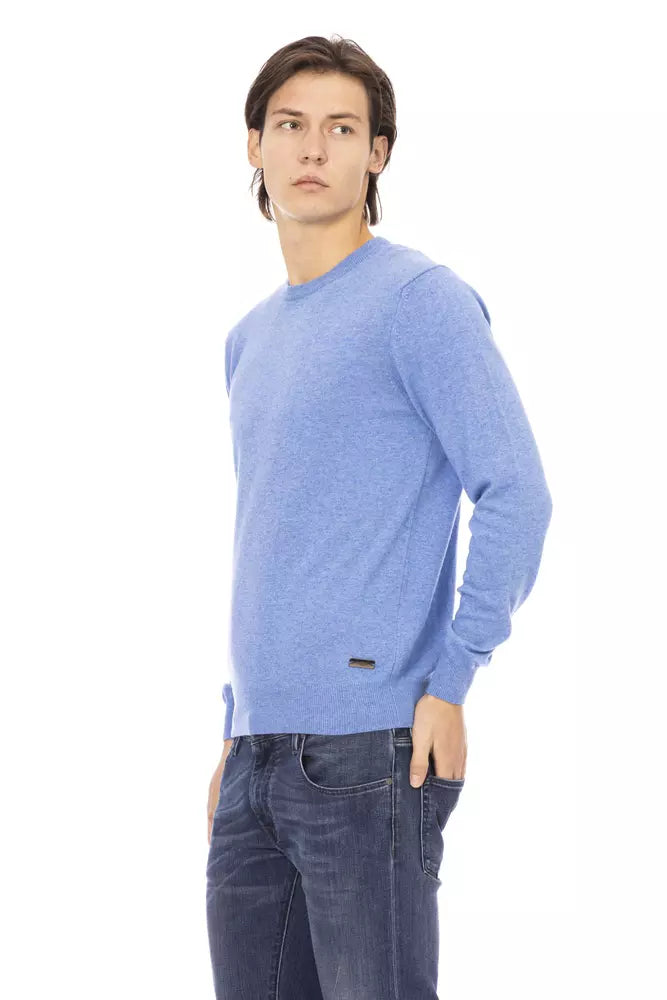 Baldinini Trend Light Blue Wool Men Sweater