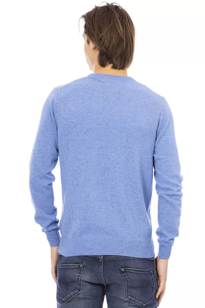 Baldinini Trend Light Blue Wool Men Sweater