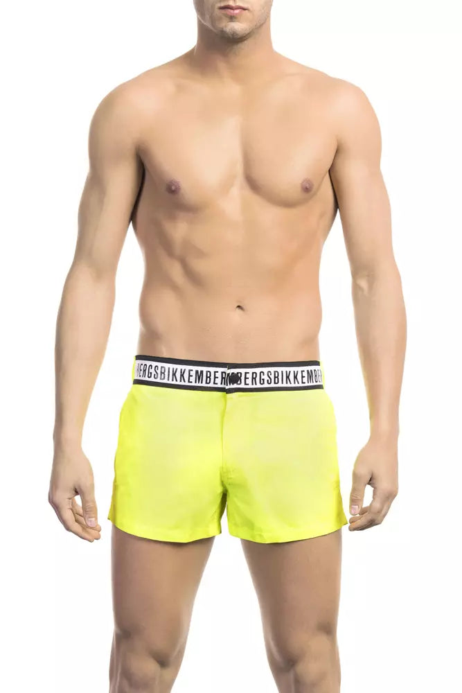 Bikkembergs Yellow Polyamide Men Swim Short