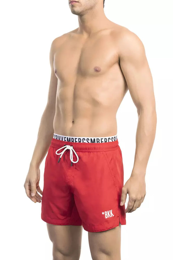 Bikkembergs Red Polyester Men Swim Short