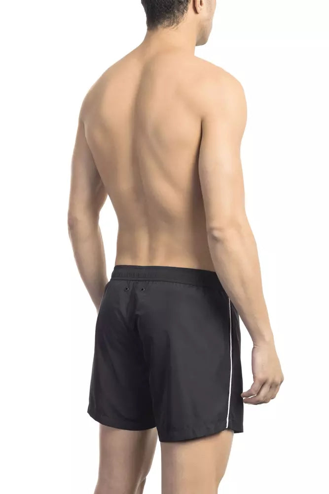 Bikkembergs Black Polyester Men Swim Short