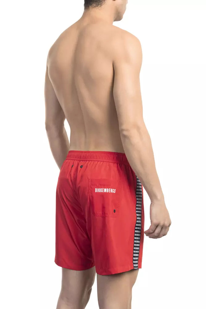 Bikkembergs Red Polyester Men Swimwear