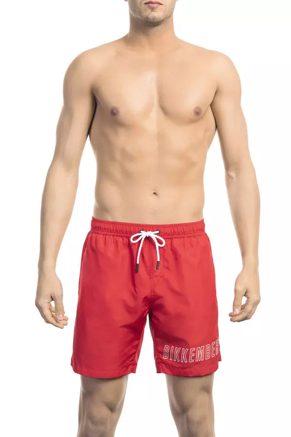 Bikkembergs Red Polyester Men Swimwear