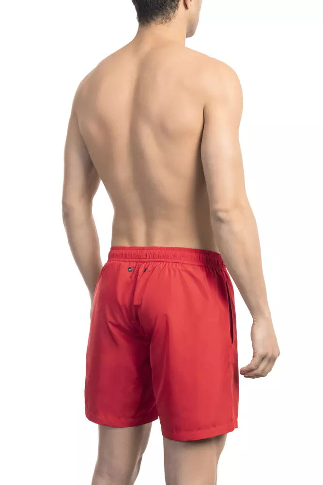 Bikkembergs Red Polyester Men Swimwear