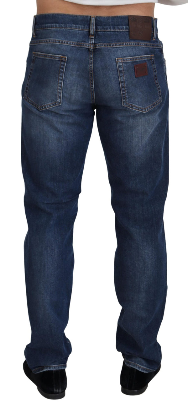 Dolce & Gabbana Chic Blue Washed Denim Pants for Trendsetters