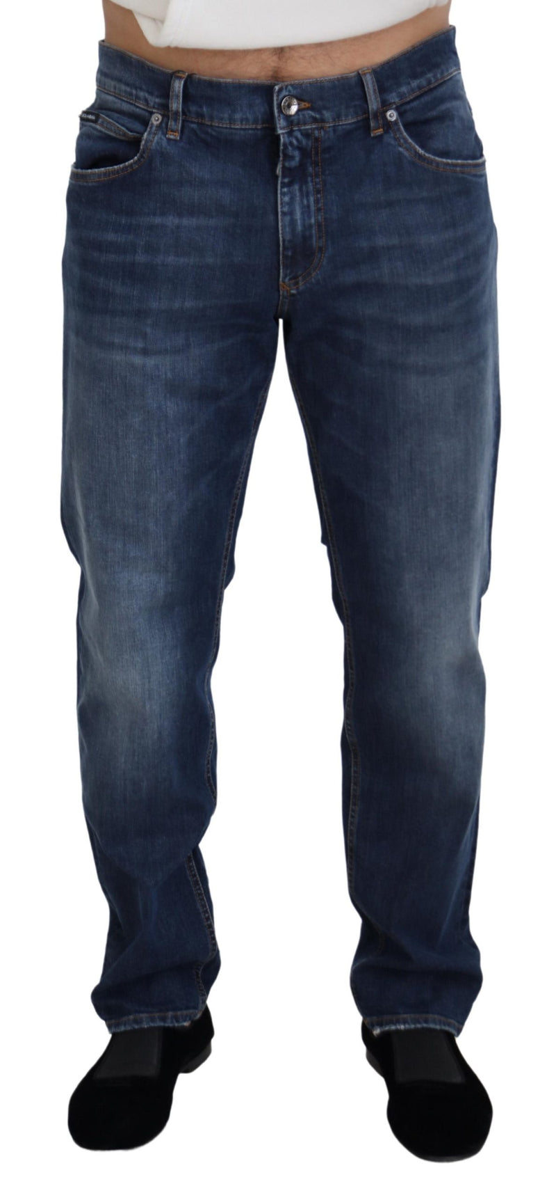 Dolce & Gabbana Chic Blue Washed Denim Pants for Trendsetters