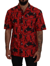 Dolce & Gabbana Elegant Red Jazz Pattern Casual Shirt