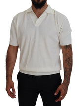 Dolce & Gabbana Ivory White Polo T-Shirt with Classic Elegance