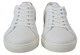 Dolce & Gabbana Elegant White Low-top Leather Sneakers