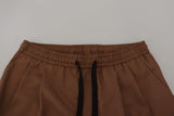 Dolce & Gabbana Chic Brown Cashmere-Silk Jogger Pants