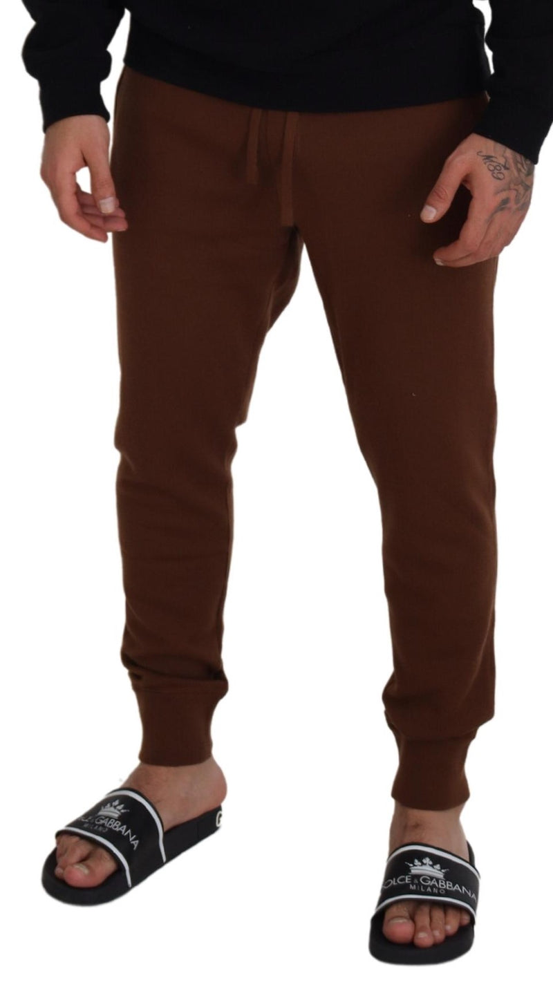 Dolce & Gabbana Elegant Brown Cashmere Jogger Pants