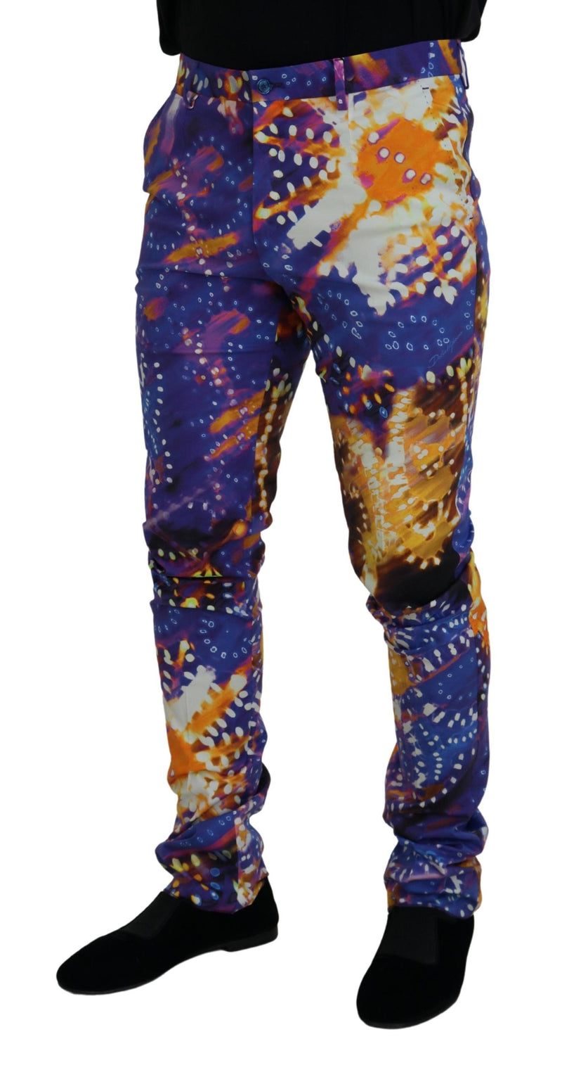 Dolce & Gabbana Elegant Luminary Printed Denim Pants