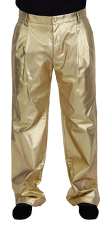 Dolce & Gabbana Elegant Gold Cotton Stretch Pants