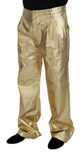 Dolce & Gabbana Elegant Gold Cotton Stretch Pants